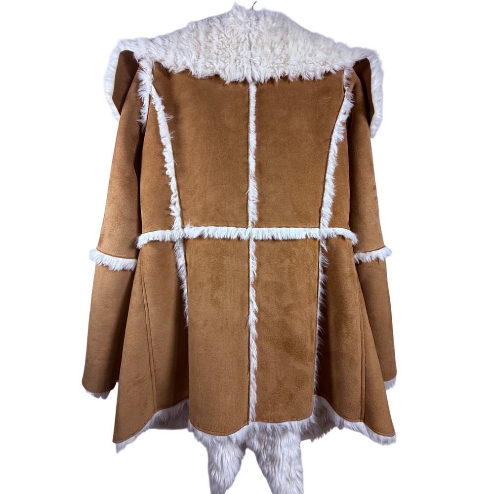Donna Salyers‎ Fabulous Furs Faux Suede Sherpa Coat Jacket Size S - Picture 3 of 11